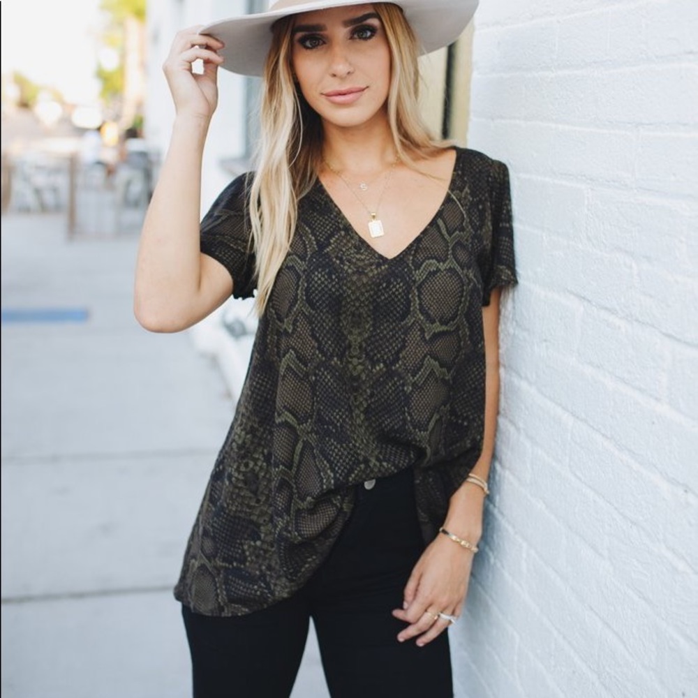 BL AVRIL OLIVE SNAKE PRINT